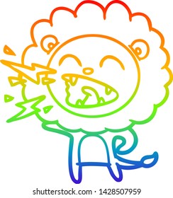 Regenbogengradientenzeichnung eines Karikaturennellion
