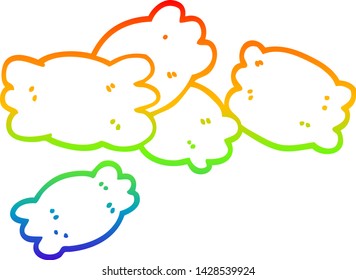 rainbow gradient line drawing of a cartoon pasta