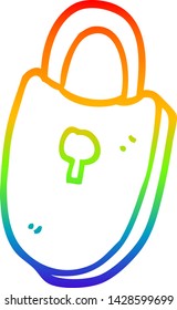 Regenbogengradientenzeichnung eines Cartoon-Schatzschloss