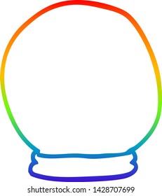 rainbow gradient line drawing of a cartoon crystal ball