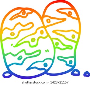 Regenbogengradientenzeichnung einer Cartoon-Kartoffel