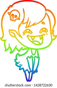 dibujo de una caricatura de una chica vampiresa riéndose