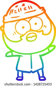 Regenbogen-Farbverlauf-Zeichnung eines Cartoons überrascht Bärenkünstler