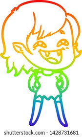 dibujo de una caricatura de una chica vampiresa riéndose