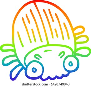 dibujo de una línea de gradiente de arco iris de un escarabajo enorme