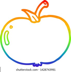 Regenbogengradientenzeichnung eines Cartoon-Apfels