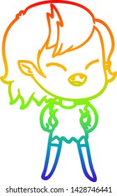 dibujo de una caricatura de una chica vampiresa riéndose