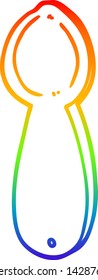 rainbow gradient line drawing of a cartoon spoon