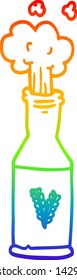 dibujo de una botella de cerveza con gradiente de arco iris