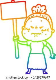 dibujo de una vieja fastidiada de una caricatura