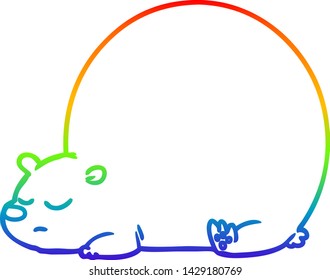 Regenbogengradientenzeichnung eines Cartoon-Bären