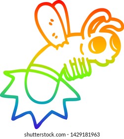 rainbow gradient line drawing of a cartoon glow bug