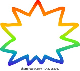 rainbow gradient line drawing of a cartoon explosion