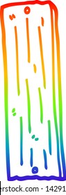 rainbow gradient line drawing of a cartoon plank