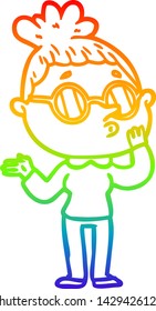 dibujo de una mujer de dibujos animados con gafas de sol