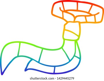 rainbow gradient line drawing of a cartoon office tie