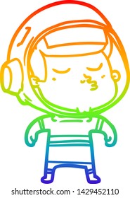 Regenbogengradientenzeichnung eines selbstbewussten Astronauten