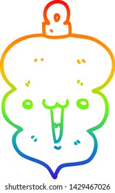 Regenbogen-Farbverlauf-Zeichnung eines Cartoon-Weihnachtsdekoration Bauble