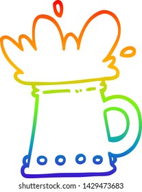 Regenbogengradientenzeichnung eines Cartoon-Biertankschiffes