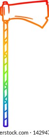 dibujo de la línea de gradiente del arco iris de una caricatura del hacha de guerra medieval