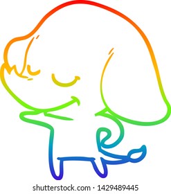 Regenbogengradientenzeichnung eines Cartoons, der den Elefanten lächelt