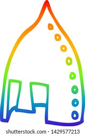 rainbow gradient line drawing of a cartoon viking helmet