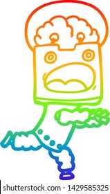 Regenbogengradientenzeichnung eines Cartoon-Roboters