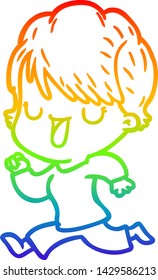 dibujo de una caricatura de una mujer hablando en gradiente de arco iris