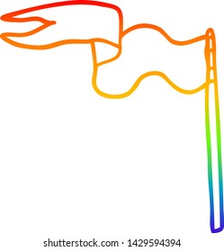 rainbow gradient line drawing of a cartoon flag