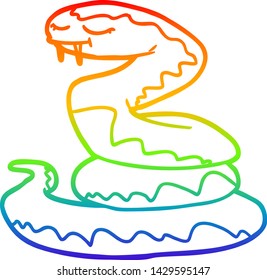 dibujo de una serpiente de dibujos animados con gradiente de arco iris