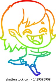 dibujo de una caricatura de una chica vampiresa riéndose