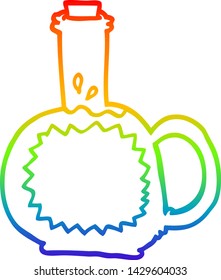 desenho de linha de gradiente do arco-íris de um xarope de bordo de desenho animado