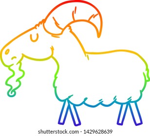 Regenbogengradientenzeichnung einer Ziege