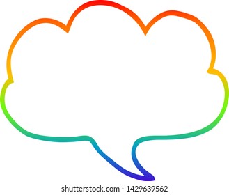 rainbow gradient line drawing of a cartoon expression bubble