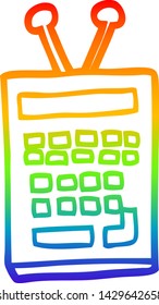 dibujo de la línea de gradiente del arco iris de un instrumento científico de dibujos animados