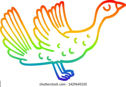 dibujo de la línea de gradiente del arco iris de una oca de dibujos animados