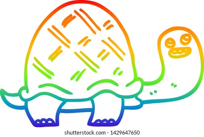 dibujo de una tortuga feliz con gradiente de arco iris