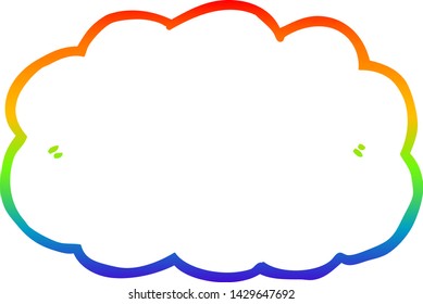rainbow gradient line drawing of a cartoon cloud
