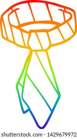 rainbow gradient line drawing of a cartoon tie