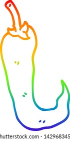dibujo de una línea de gradiente de arcoiris de un chile de dibujos animados