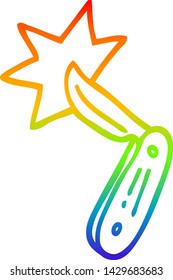 Regenbogengradientenzeichnung eines Cartoon-Pen-Messers