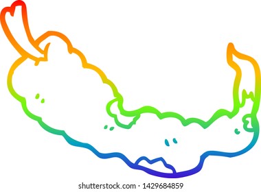 dibujo de una línea de gradiente de arcoiris de un chile de dibujos animados