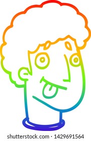 dibujo de la línea de gradiente de arco iris de la cara masculina de la caricatura