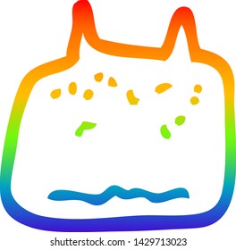 rainbow gradient line drawing of a cartoon tooth