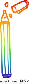 rainbow gradient line drawing of a cartoon office pen