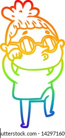 dibujo de una mujer de dibujos animados con gafas de sol