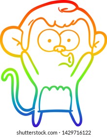 Regenbogengradientenzeichnung eines Cartoons überraschte Affen
