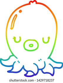 Regenbogengradientenzeichnung eines Cartoon-Tintenfisch