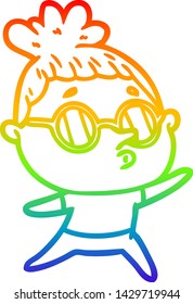 dibujo de una mujer de dibujos animados con gafas