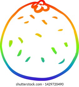 rainbow gradient line drawing of a cartoon citrus orange